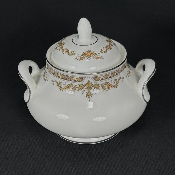 Royal Roulton UK H5057 Repton Elegant White and Gold Sugar bowl - Picture 1 of 6
